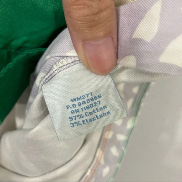 Boden Gray White Abstract Cotton Ankle Pants size 16 Long - Picture 7 of 9